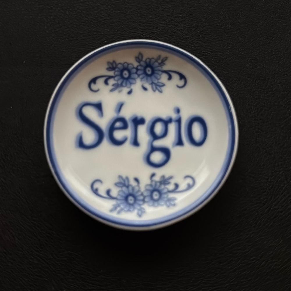Vintage Portugal ceramic small plate Bought @ Palacio Bucaco Sergio Blue Flora